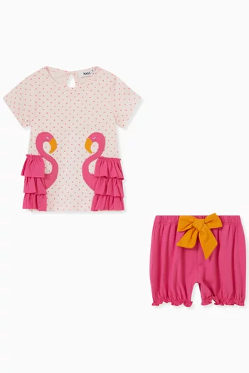 Flamingo Top & Bloomers Set