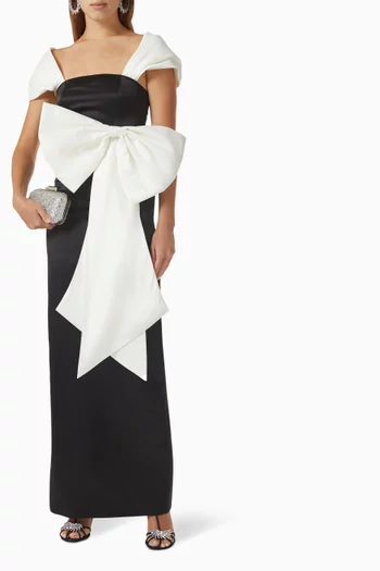 Two-tone Bow Gown in Mikado-satin