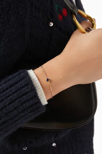 Solitare Sapphire Bracelet in 18kt Yellow & White Gold