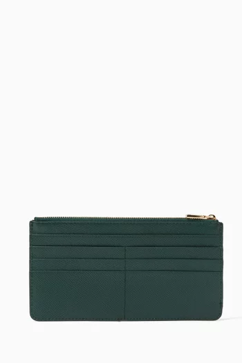 Large Card Case with DG Plate in Dauphine Leather