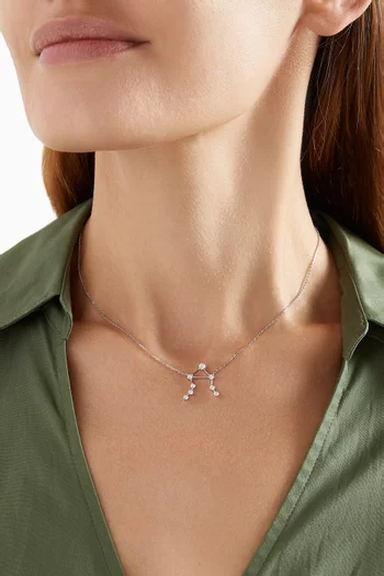 Libra Constellation Diamond Necklace in 18kt White Gold