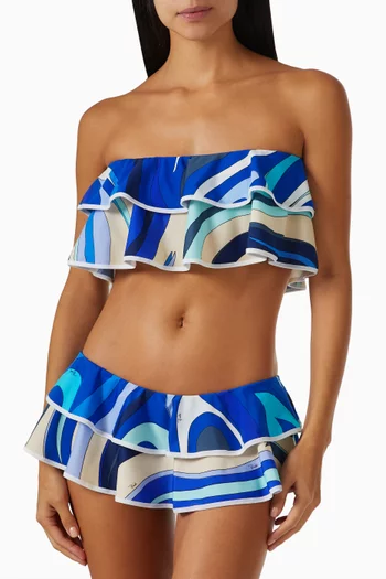 Printed Bikini Top in Lycra