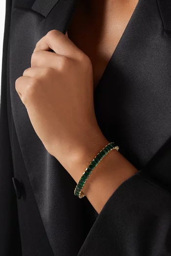 Emerald Tennis Bracelet in 18kt Gold