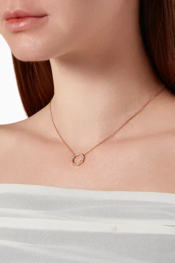Small Birwaz Turath Diamond Necklace in 18kt Rose Gold