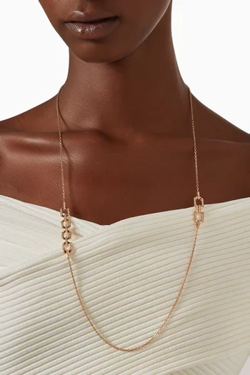 Links Diamond Long Necklace in 18kt Rose Gold