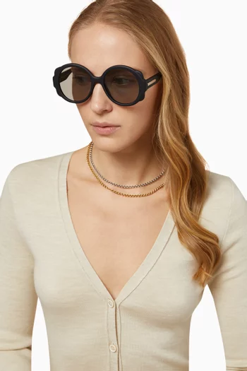 Mirtha Round Sunglasses in Acetate