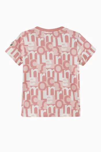 Logo Print T-shirt in Stretch Cotton Jersey