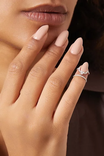 Diamond Nail Ring in 18k White Gold
