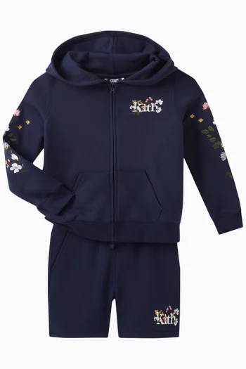 Floral Logo Hoodie in Cotton