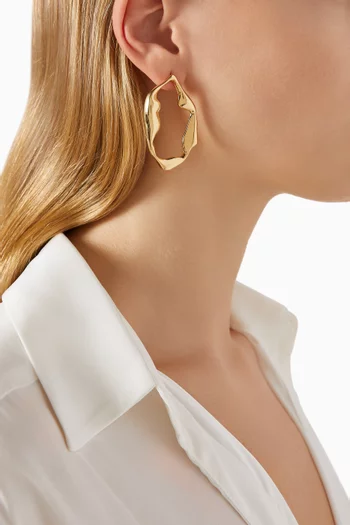 Statement Earrings in 18kt Gold-plated Brass