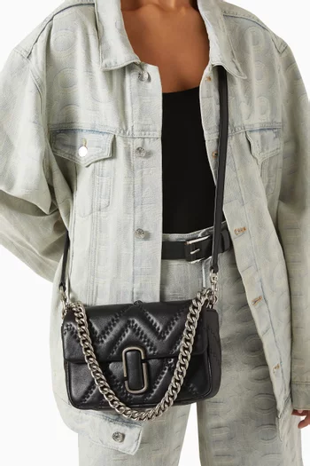 Medium J Quilted Shoulder Bag in Leather