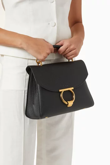 Mini Gancini Top-handle Bag in Leather