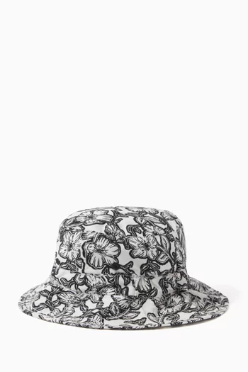 Floral-print Bucket Hat in Cotton