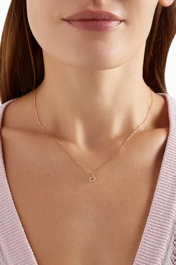 Arabic Letter N ن Diamond Necklace in 18kt Yellow Gold