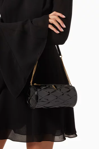 Mini Sade Tube Bag in Quilted Patent Leather