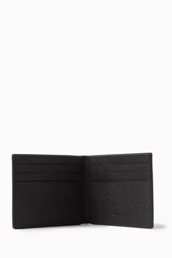 Slim Bi-fold Wallet in Crossgrain Leather