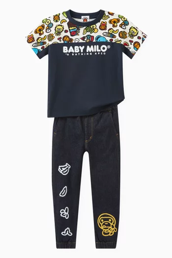 Baby Milo Jogger Denim Pants in Cotton