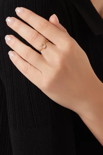 Initial Adjustable Chain Ring - Letter "N" in 18kt Gold