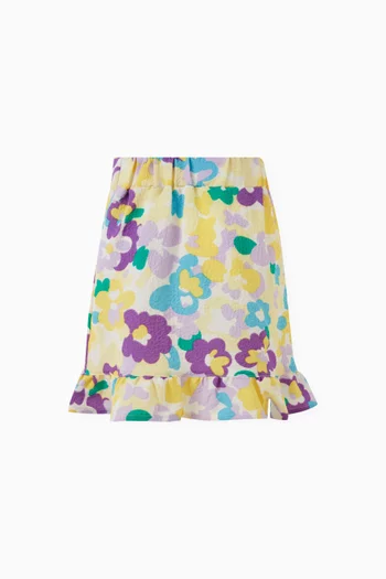 Floral Skirt in Woven Fabric