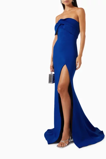 Off-the-shoulders Gown in Scuba