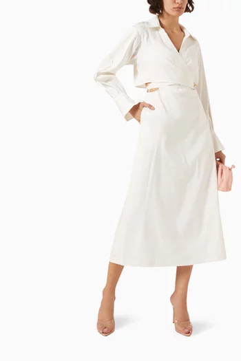 Giulia Midi Dress in Linen Blend
