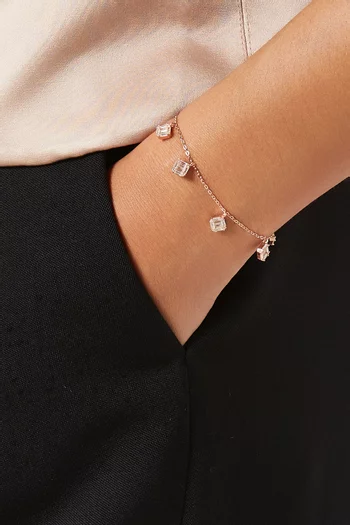 Crystal Chain Bracelet in Rose Gold-plated Sterling Silver
