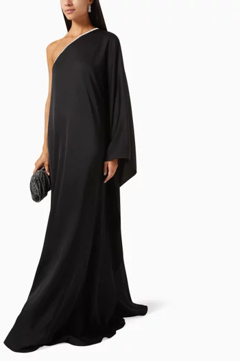 One-shoulder Embellished Dress in Crepe