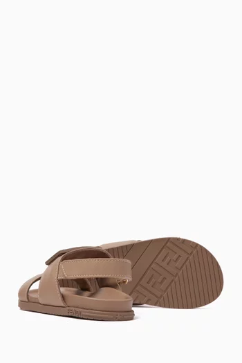 FF Logo Sandals in Nappa Leather
