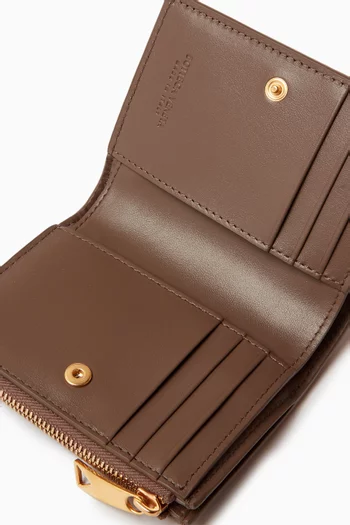 Small Cassette Bi-fold Wallet in Intrecciato Leather