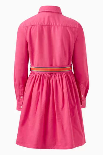 Logo-embroidered Dress in Cotton