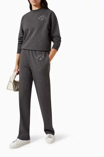 Bouclette-embroidered Sweatpants in Organic Cotton