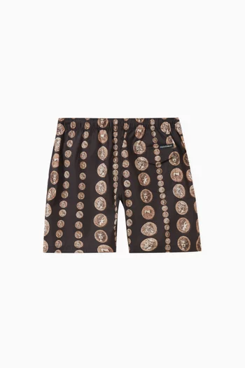 Coin Print Swimshorts in Nylon