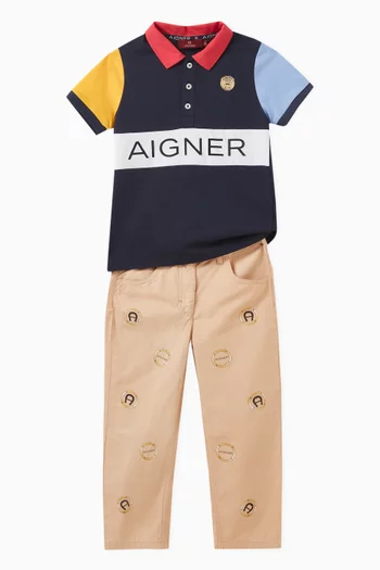 Logo-embroidered Pants in Poplin