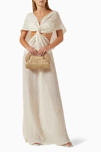 فستان فيوري بتصميم ملفوف مزيج قطن