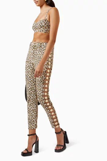 Leopard-print Pants in Denim