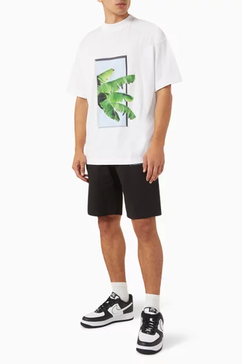 Leaf Print T-shirt in Cotton