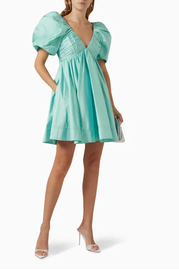 Gabrielle Plunge Mini Dress in Linen-blend
