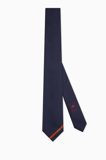 Printed Tie in Jacquard Silk
