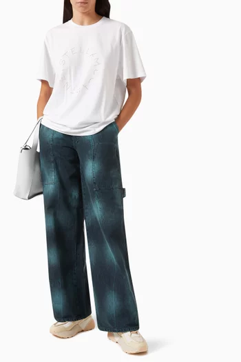 Tie-dye Workwear Wide-leg Jeans