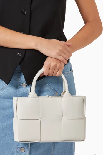 Mini Arco Tote Bag in Intrecciato Leather