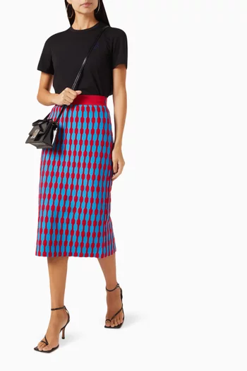 Bubble Striped Midi Skirt