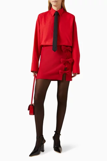 Valentino Garavani Bow Mini Skirt in Wool Blend