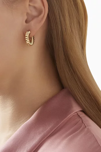 Ridges Hoop Earrings in Gold-plated Brass