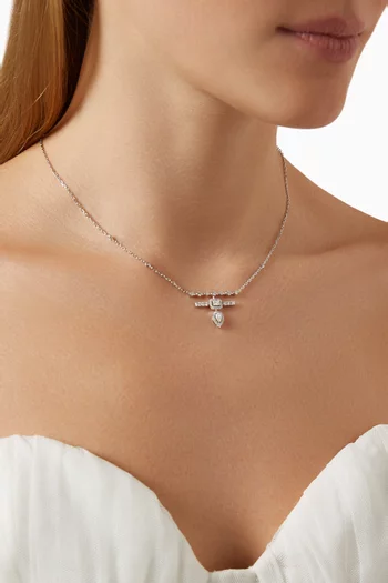 Mini Happy Diamond Pendant Necklace in 18kt White Gold