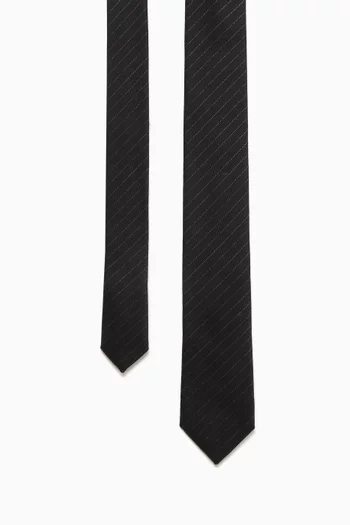 ربطة عنق مخططة صوف وحرير جاكار