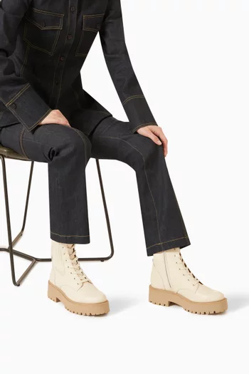 حذاء بوت تشيلسي ايفينا بتصميم عسكري جلد