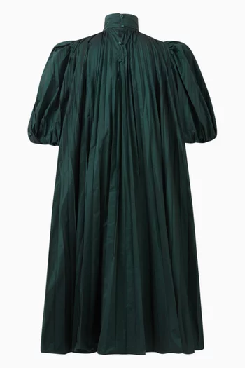 Harriet Pleated Dress in Soft Taffeta