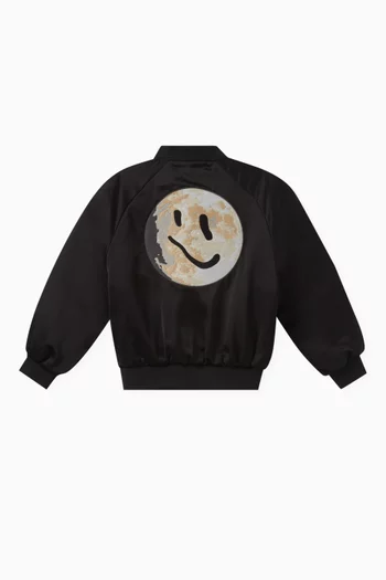 Logo-embroidered Baseball Jacket in Polyester