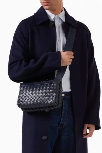 Classic Intrecciato Crossbody Bag in Leather