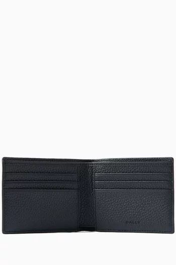 Logo Stripe Bi-fold Wallet in Leather